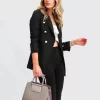 Belle & Bloom Princess Polina Textured Weave Blazer - Black Best