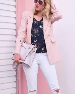 Belle & Bloom Princess Polina Textured Weave Blazer - Blush Sale