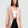 Belle & Bloom Princess Polina Textured Weave Blazer - Blush Sale