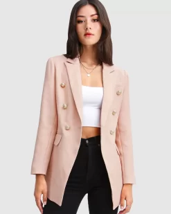 Belle & Bloom Princess Polina Textured Weave Blazer - Blush Sale