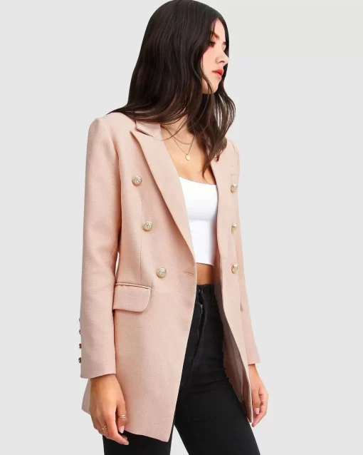 Belle & Bloom Princess Polina Textured Weave Blazer - Blush Sale