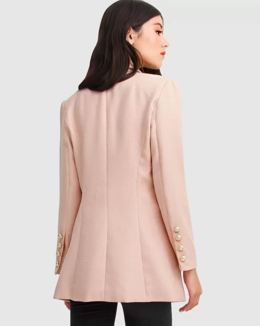 Belle & Bloom Princess Polina Textured Weave Blazer - Blush Sale