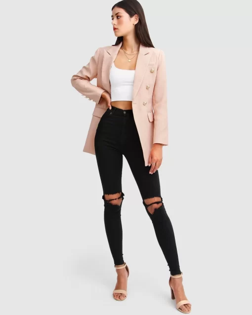 Belle & Bloom Princess Polina Textured Weave Blazer - Blush Sale