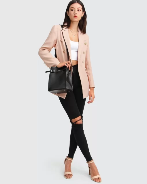 Belle & Bloom Princess Polina Textured Weave Blazer - Blush Sale