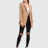 Belle & Bloom Princess Polina Textured Weave Blazer - Camel Fashion