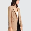 Belle & Bloom Princess Polina Textured Weave Blazer - Camel Fashion