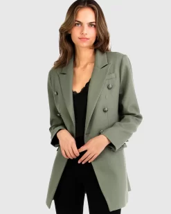 Belle & Bloom Princess Polina Textured Weave Blazer - Military Fashion