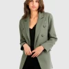 Belle & Bloom Princess Polina Textured Weave Blazer - Military Shop