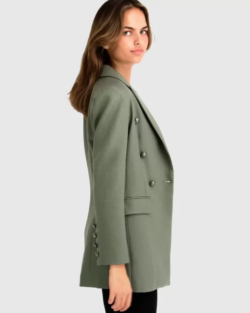 Belle & Bloom Princess Polina Textured Weave Blazer - Military Fashion