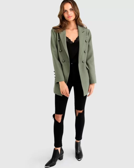 Belle & Bloom Princess Polina Textured Weave Blazer - Military Fashion