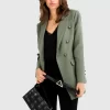 Belle & Bloom Princess Polina Textured Weave Blazer - Military Fashion