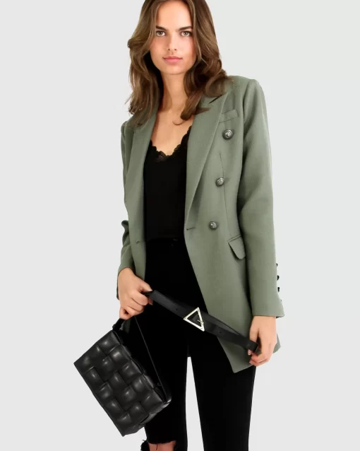 Belle & Bloom Princess Polina Textured Weave Blazer - Military Fashion