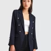 Belle & Bloom Princess Polina Textured Weave Blazer - Navy Clearance