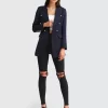 Belle & Bloom Princess Polina Textured Weave Blazer - Navy Clearance