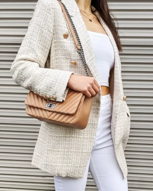 Belle & Bloom Princess Polina Tweed Blazer - Beige Marle Discount