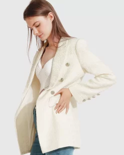 Belle & Bloom Princess Polina Tweed Blazer - Cream Discount