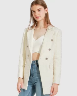 Belle & Bloom Princess Polina Tweed Blazer - Cream Discount