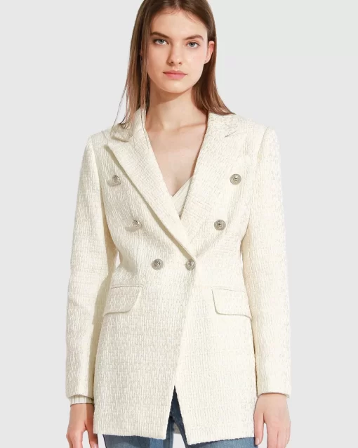 Belle & Bloom Princess Polina Tweed Blazer - Cream Discount