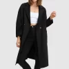 Belle & Bloom Publisher Double-Breasted Wool Blend Coat - Black Discount