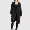 Belle & Bloom Publisher Double-Breasted Wool Blend Coat - Black Plaid Online