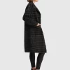 Belle & Bloom Publisher Double-Breasted Wool Blend Coat - Black Plaid Online