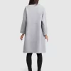 Belle & Bloom Publisher Double-Breasted Wool Blend Coat - Grey Marle Outlet