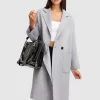 Belle & Bloom Publisher Double-Breasted Wool Blend Coat - Grey Marle Outlet