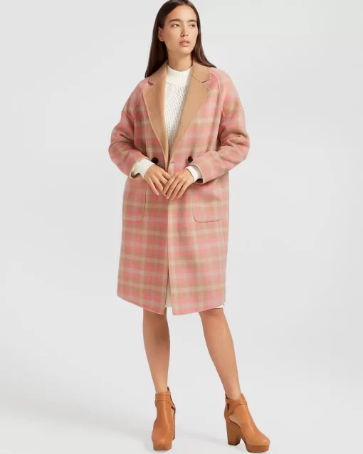 Belle & Bloom Publisher Double-Breasted Wool Blend Coat - Iced Vovo Check Store