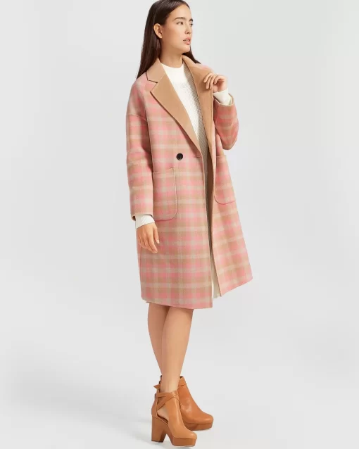 Belle & Bloom Publisher Double-Breasted Wool Blend Coat - Iced Vovo Check Store