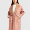 Belle & Bloom Publisher Double-Breasted Wool Blend Coat - Iced Vovo Check Store