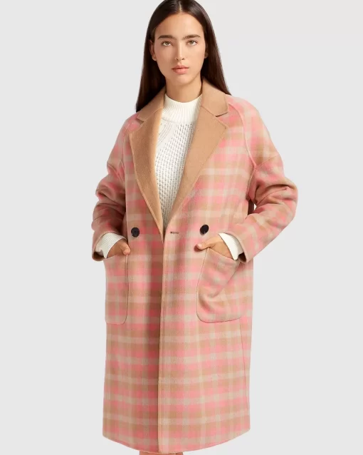 Belle & Bloom Publisher Double-Breasted Wool Blend Coat - Iced Vovo Check Store