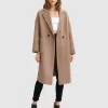 Belle & Bloom Publisher Double-Breasted Wool Blend Coat - Oat Clearance