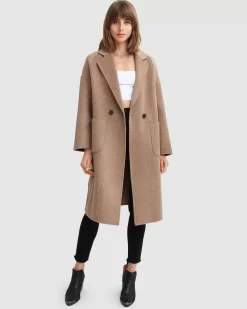 Belle & Bloom Publisher Double-Breasted Wool Blend Coat - Oat Online