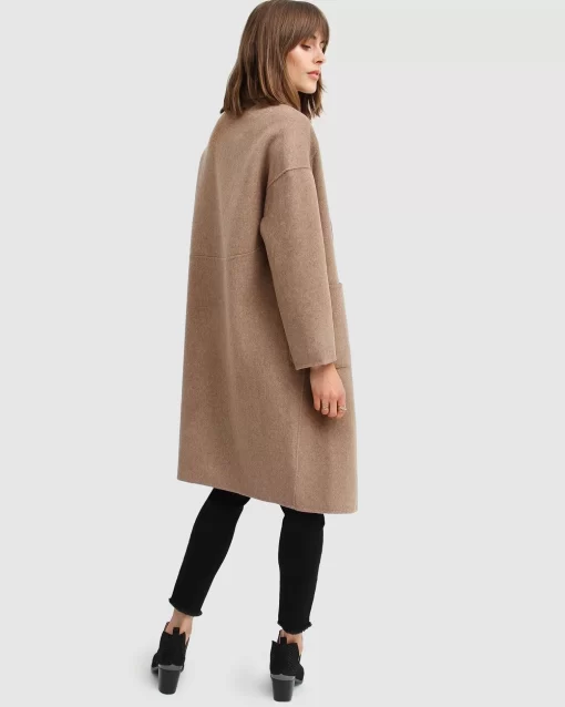 Belle & Bloom Publisher Double-Breasted Wool Blend Coat - Oat Clearance