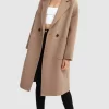 Belle & Bloom Publisher Double-Breasted Wool Blend Coat - Oat Clearance