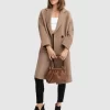 Belle & Bloom Publisher Double-Breasted Wool Blend Coat - Oat Online