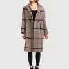 Belle & Bloom Publisher Double-Breasted Wool Blend Coat - Oat Plaid Clearance