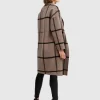 Belle & Bloom Publisher Double-Breasted Wool Blend Coat - Oat Plaid Clearance