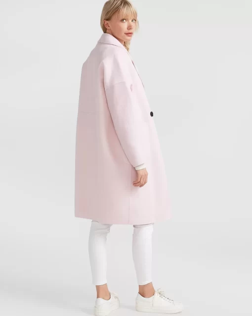 Belle & Bloom Publisher Double-Breasted Wool Blend Coat - Pale Pink Fashion