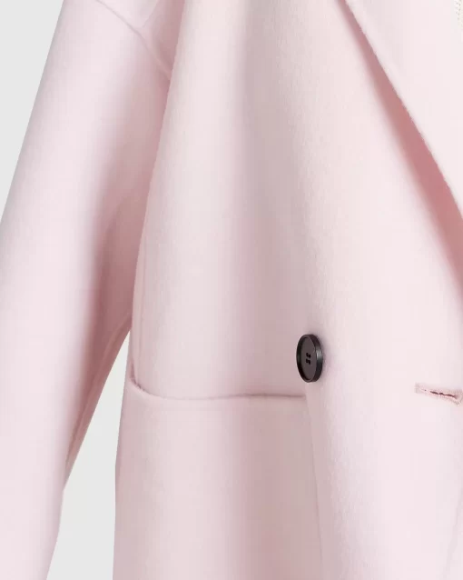 Belle & Bloom Publisher Double-Breasted Wool Blend Coat - Pale Pink Fashion