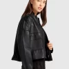 Belle & Bloom Reload Draped Leather Look Jacket - Black Online