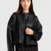 Belle & Bloom Reload Draped Leather Look Jacket - Black Online