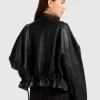 Belle & Bloom Reload Draped Leather Look Jacket - Black Fashion