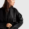 Belle & Bloom Reload Draped Leather Look Jacket - Black Online