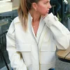 Belle & Bloom Reload Draped Leather Look Jacket - Cream Best Sale