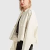 Belle & Bloom Reload Draped Leather Look Jacket - Cream Best Sale