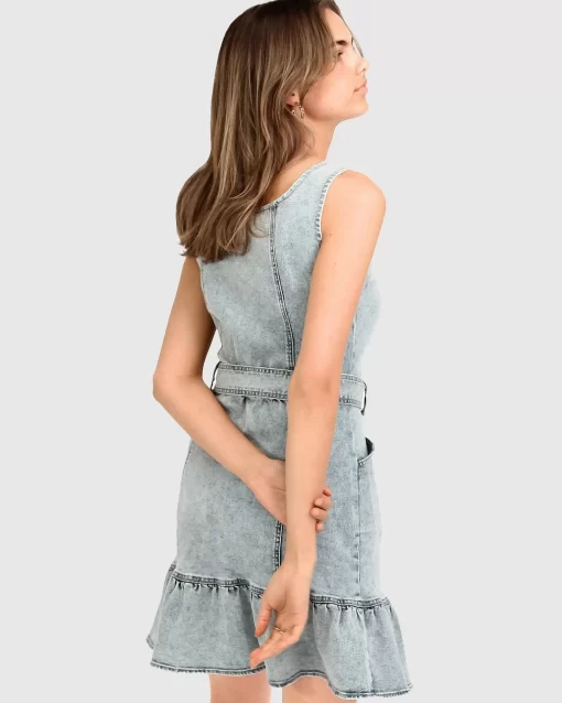 Belle & Bloom Rendezvous Denim Mini Dress - Stonewash Sale