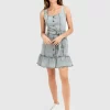 Belle & Bloom Rendezvous Denim Mini Dress - Stonewash Sale