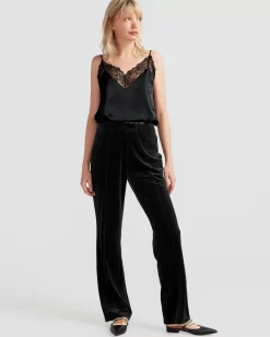 Belle & Bloom Reverie Velvet Pant - Black New