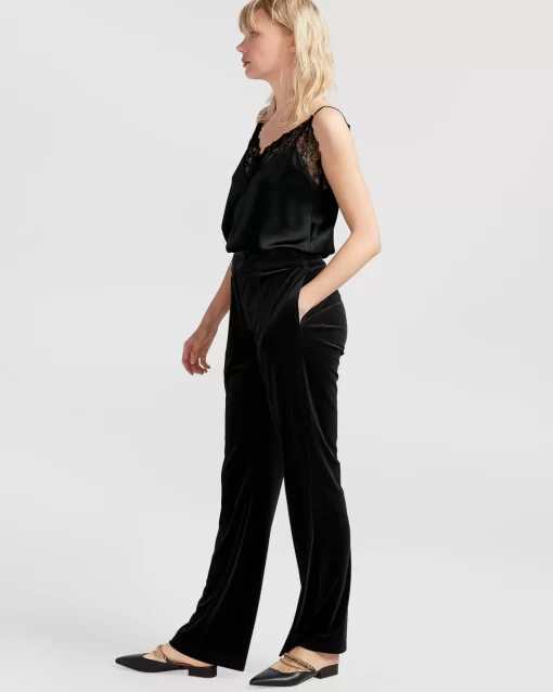 Belle & Bloom Reverie Velvet Pant - Black New